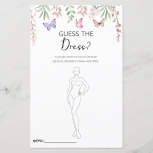 Butterflies Guess the Dress Bridal Shower Game