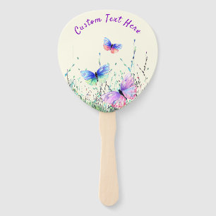 Butterflies Hand Fan with Custom Text