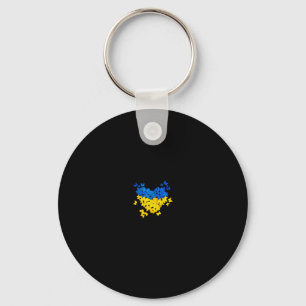 Butterflies Heart Ukraine Flag Ukrainian Ukrainian Key Ring