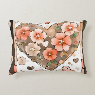 Butterflies, Hearts and Flowers Decorative Cushion