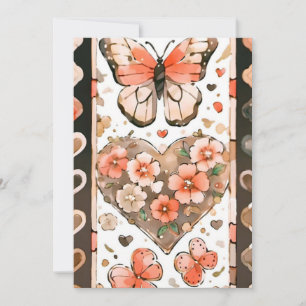 Butterflies, Hearts and Flowers Holiday Card
