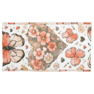Butterflies, Hearts and Flowers Pillowcase