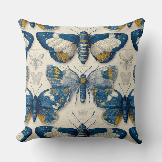 Butterflies In Botany Illustration  Cushion (Front)
