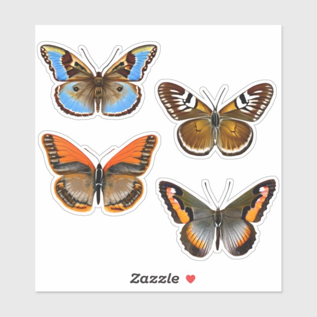 Butterflies in Brown, Orange and Blue (Sheet)