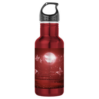 Butterflies in Crimson Moonlight 532 Ml Water Bottle