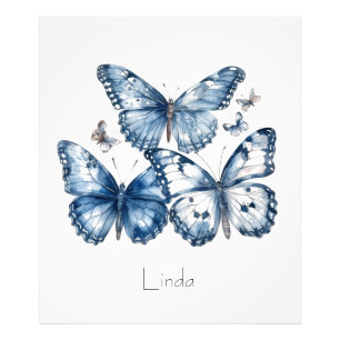 Butterflies in Delft Blue, customisable Photo Print