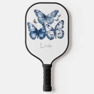 Butterflies in Delft Blue, customisable Pickleball Paddle