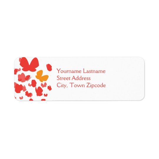 Butterflies in Flight - Orange & yellow Return Address Label