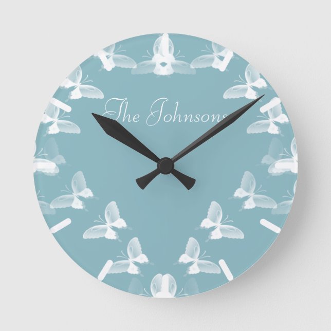 Butterflies in Flight Round Clock (Front)