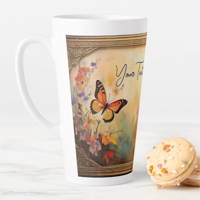 Butterflies in Frame Latte Mug (In Situ)