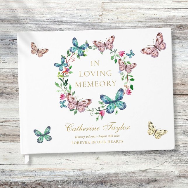 Butterflies In Loving Memory Memorial Funeral Guest Book (Butterflies In Loving Memory Memorial Funeral Guest Book)