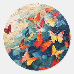 Butterflies in Motion Classic Round Sticker