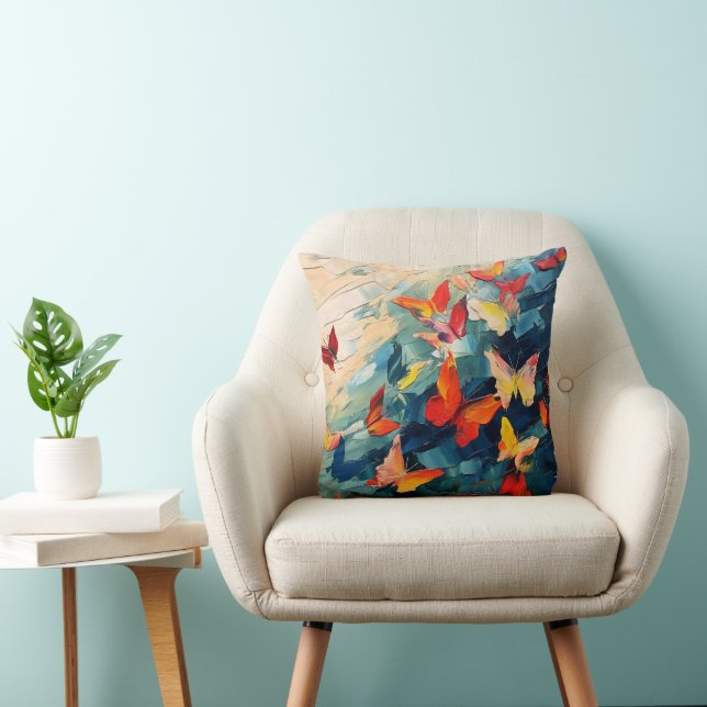 Butterflies in Motion – Expressive Abstract Flight Cushion (Chair)