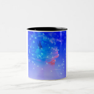 Butterflies in my Head Two-Tone Coffee Mug