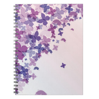 butterflies  in purple tones  notebook