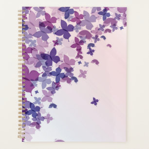 butterflies in purple tones planner