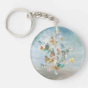 Butterflies in the Clouds Key Ring