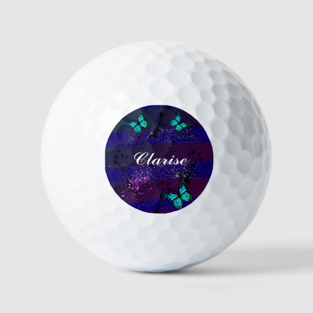 butterflies in the purple sky golf balls (Front)