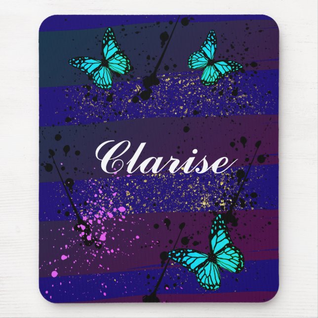 butterflies in the purple sky mouse mat (Front)