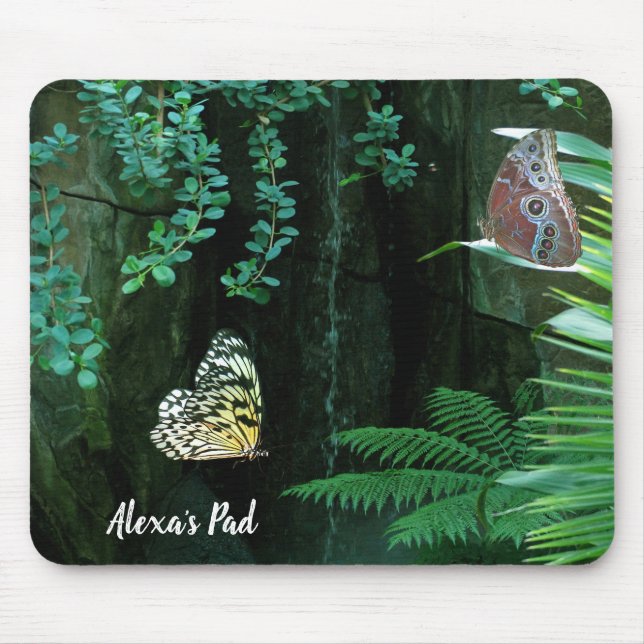 butterflies in tropical garden mouse mat (Front)