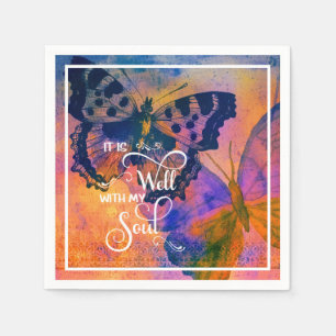Butterflies It is well Napkin