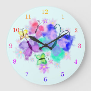 Butterflies - Joy - Spring - Customisable - Large Clock