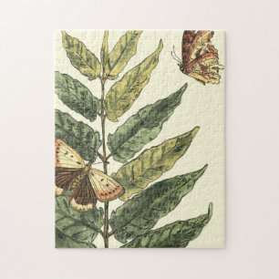 Butterflies & Leaves with Black Frame Jigsaw Puzzle