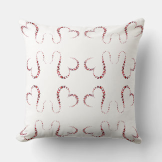 Butterflies Linked Hearts in Red, Pink, & Black Cushion