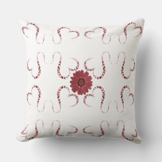 Butterflies Linked Hearts Red Flower, Pink, Black Cushion