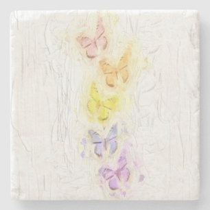 BUTTERFLIES MARBLE COASTER