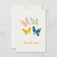 Butterflies Modern Thank You Card