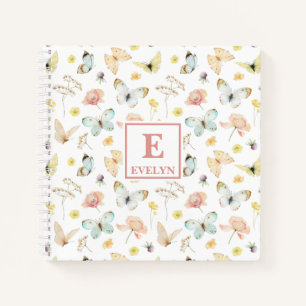 Butterflies Monogram Notebook Journal