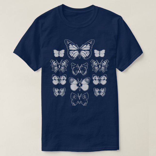 Butterflies Moths Grunge Goth Fairycore Aesthetic  T-Shirt (Design Front)