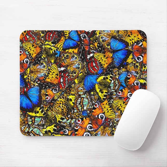 Butterflies Mouse Mat (With Mouse)