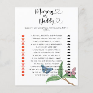 Butterflies - mummy or daddy baby shower game