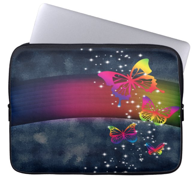 Butterflies n Rainbows Laptop Sleeve (Front)