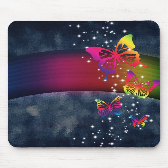 Butterflies n Rainbows Mouse Mat (Front)