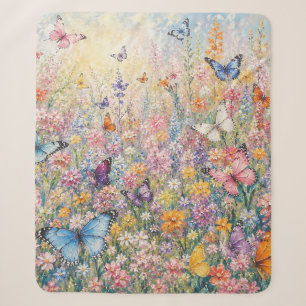 Butterflies of Paradise – A Colourful Wildflower Sherpa Blanket