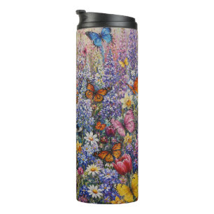 Butterflies of Paradise – A Colourful Wildflower  Thermal Tumbler
