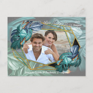 Butterflies of Paradise/Tropical Turquoise Splash Announcement Postcard