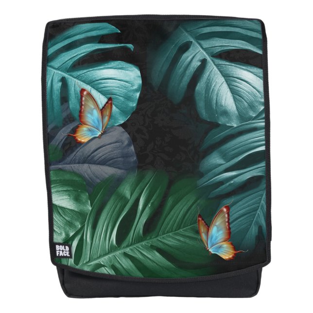 Butterflies of Paradise Tropical Turquoise Splash Backpack (Front)