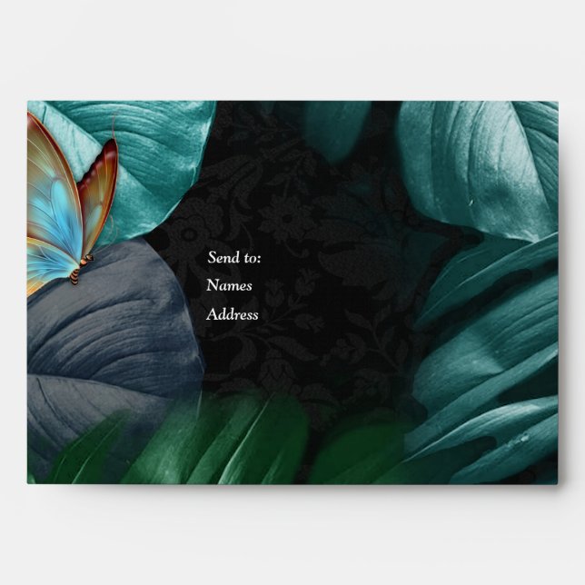 Butterflies of Paradise/Tropical Turquoise Splash Envelope (Front)