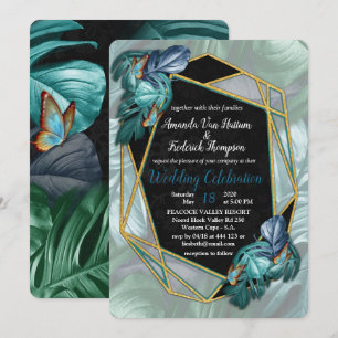 Butterflies of Paradise/Tropical Turquoise Splash Invitation