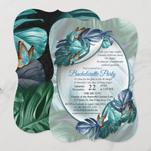 Butterflies of Paradise/Tropical Turquoise Splash Invitation