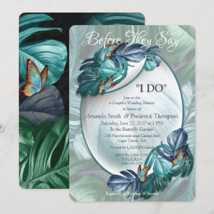 Butterflies of Paradise/Tropical Turquoise Splash Invitation