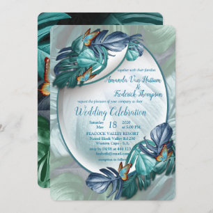 Butterflies of Paradise/Tropical Turquoise Splash Invitation