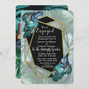 Butterflies of Paradise/Tropical Turquoise Splash Invitation