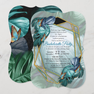 Butterflies of Paradise/Tropical Turquoise Splash Invitation