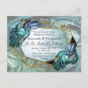 Butterflies of Paradise/Tropical Turquoise Splash Invitation Postcard