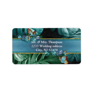 Butterflies of Paradise/Tropical Turquoise Splash Label